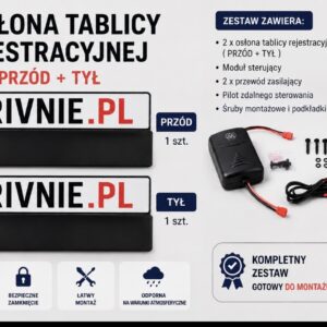 Osłony na tablice rejestracyjne DrivNIE – komplet przód i tył EU 52x11 cm